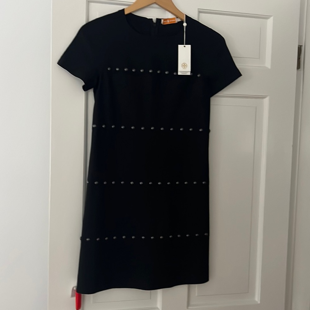 NWT tory burch black dress with rivets